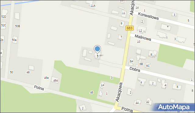 Gabryelin, Akacjowa, 5, mapa Gabryelin