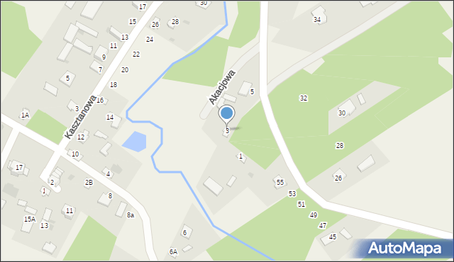 Gaj, Akacjowa, 3, mapa Gaj