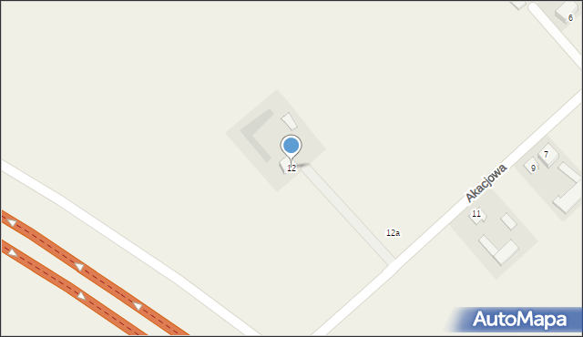 Garbów, Akacjowa, 12, mapa Garbów