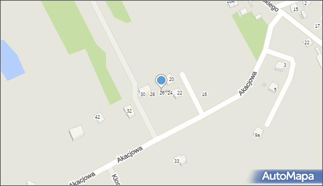 Garwolin, Akacjowa, 26, mapa Garwolin