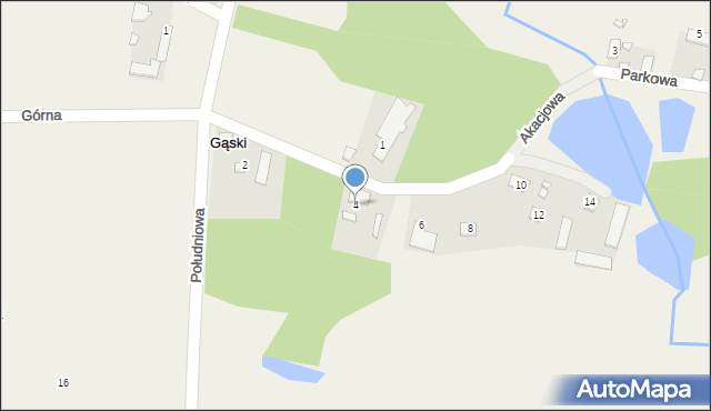 Gąski, Akacjowa, 4, mapa Gąski