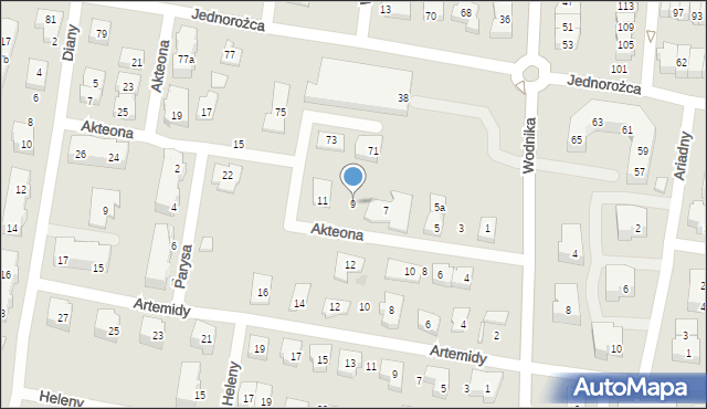 Gdańsk, Akteona, 9, mapa Gdańska