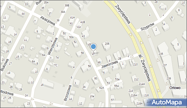 Gdynia, Akacjowa, 47, mapa Gdyni