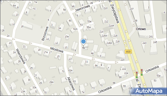 Gdynia, Akacjowa, 59, mapa Gdyni