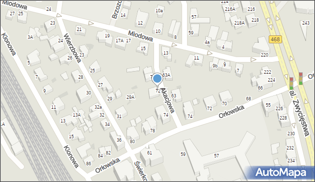 Gdynia, Akacjowa, 72, mapa Gdyni