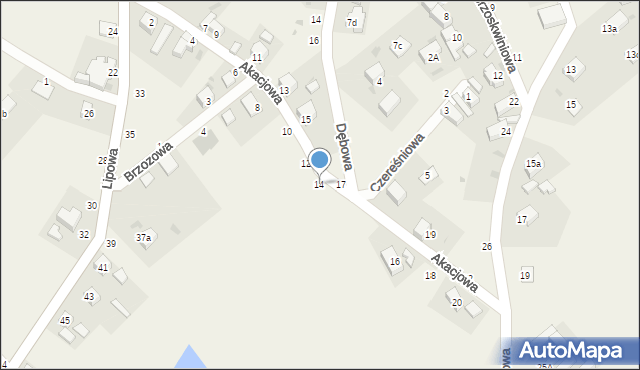 Gęsiniec, Akacjowa, 14, mapa Gęsiniec