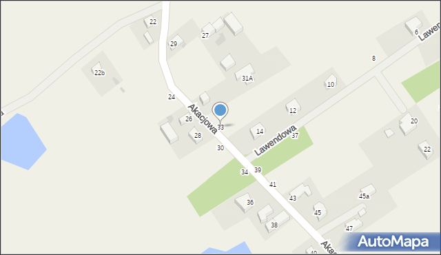 Gęsiniec, Akacjowa, 33, mapa Gęsiniec