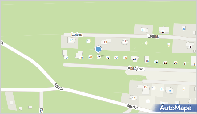 Gliniak, Akacjowa, 26, mapa Gliniak