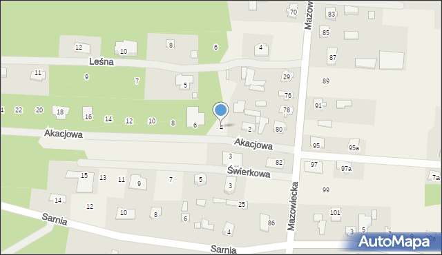 Gliniak, Akacjowa, 4, mapa Gliniak