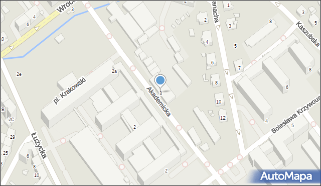 Gliwice, Akademicka, 3, mapa Gliwic