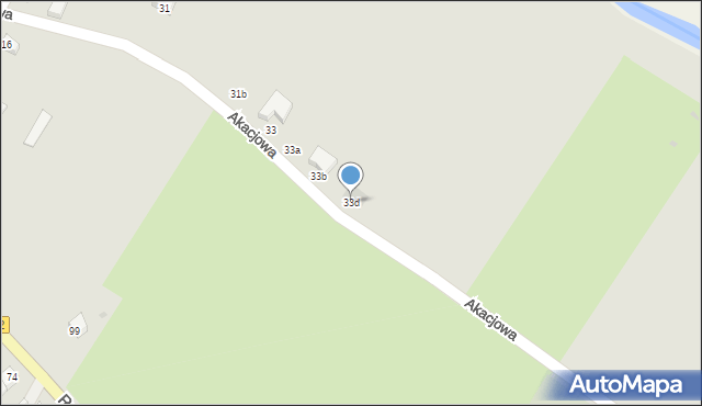 Głogów, Akacjowa, 33d, mapa Głogów