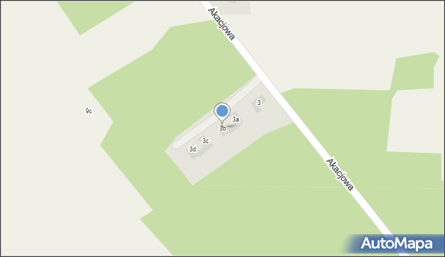Główiew, Akacjowa, 3b, mapa Główiew