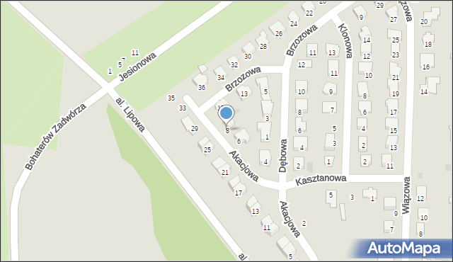 Głubczyce, Akacjowa, 8, mapa Głubczyce