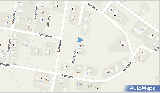 Górki, Akacjowa, 11, mapa Górki