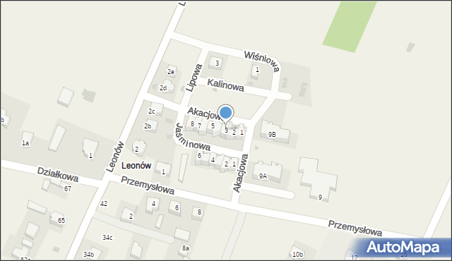 Gorzkowice, Akacjowa, 3, mapa Gorzkowice