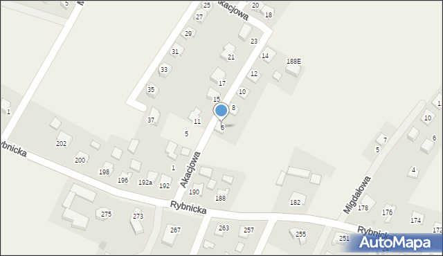 Gostyń, Akacjowa, 6, mapa Gostyń