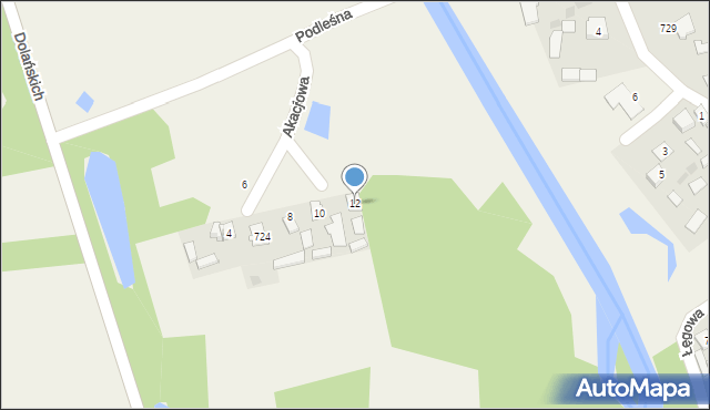 Grębów, Akacjowa, 12, mapa Grębów