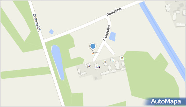 Grębów, Akacjowa, 6, mapa Grębów