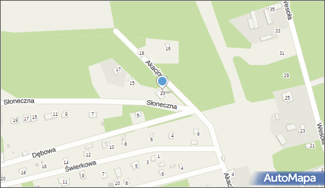 Gródek, Akacjowa, 13, mapa Gródek