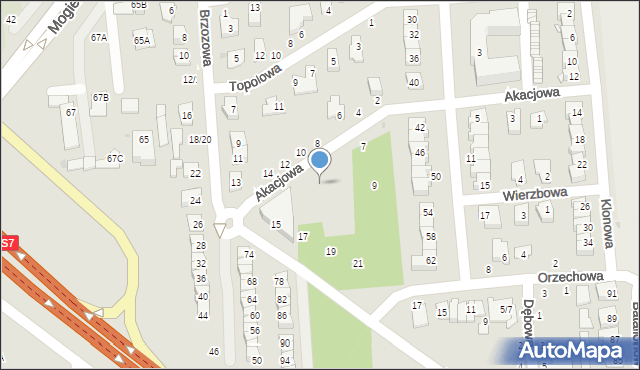 Grójec, Akacjowa, 13, mapa Grójec