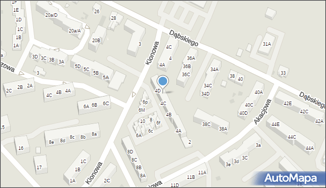 Gryfice, Akacjowa, 4F, mapa Gryfice