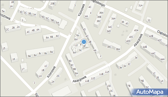 Gryfice, Akacjowa, 6e, mapa Gryfice