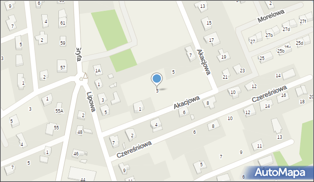 Grzędzice, Akacjowa, 3, mapa Grzędzice