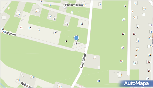 Grzymek, Akacjowa, 2, mapa Grzymek