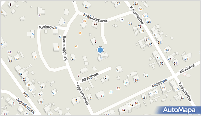 Gubin, Akacjowa, 3, mapa Gubin