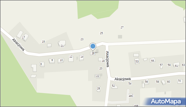 Hażlach, Akacjowa, 16, mapa Hażlach