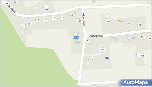 Hażlach, Akacjowa, 28, mapa Hażlach