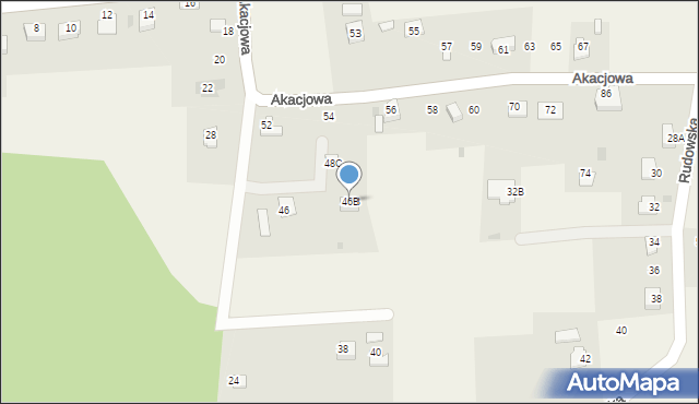 Hażlach, Akacjowa, 46B, mapa Hażlach