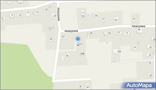 Hażlach, Akacjowa, 48C, mapa Hażlach