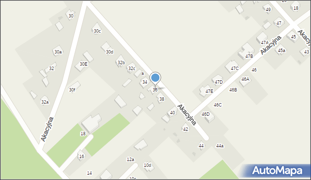 Iłowo-Osada, Akacyjna, 36, mapa Iłowo-Osada