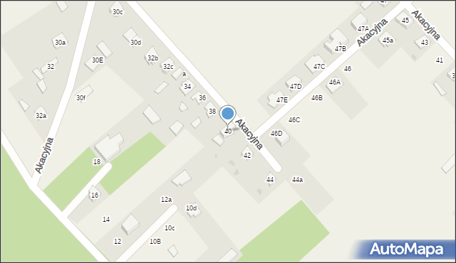 Iłowo-Osada, Akacyjna, 40, mapa Iłowo-Osada