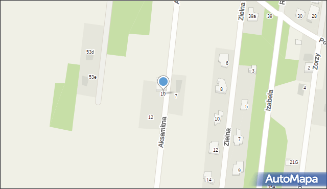 Izabela, Aksamitna, 10, mapa Izabela