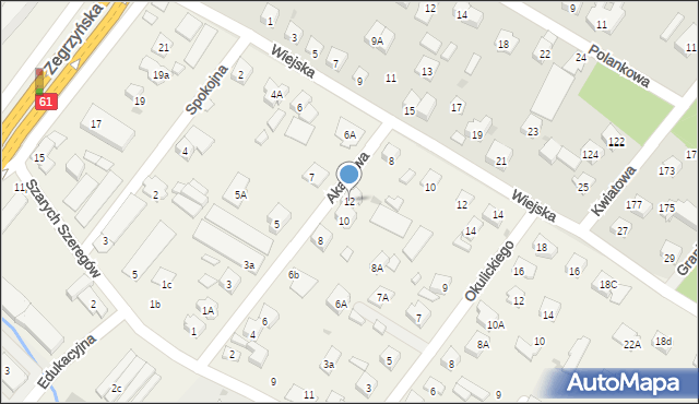 Jabłonna, Akacjowa, 12, mapa Jabłonna