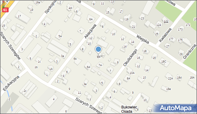 Jabłonna, Akacjowa, 8A, mapa Jabłonna