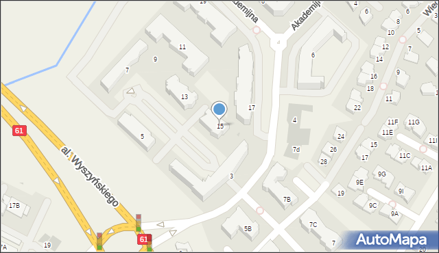 Jabłonna, Akademijna, 15, mapa Jabłonna