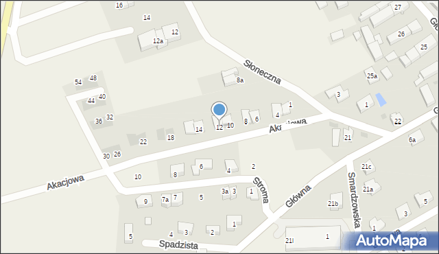 Jaczów, Akacjowa, 12, mapa Jaczów