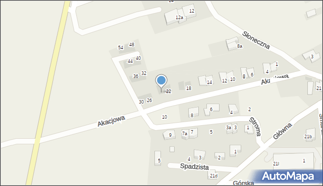 Jaczów, Akacjowa, 24, mapa Jaczów