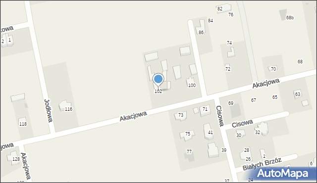 Jakubowice Konińskie, Akacjowa, 102, mapa Jakubowice Konińskie