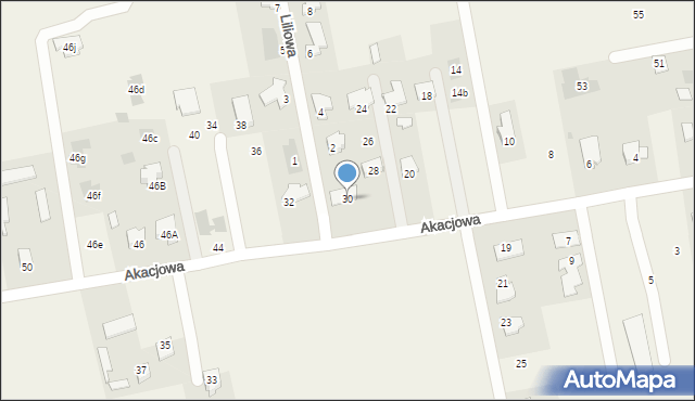 Jakubowice Konińskie, Akacjowa, 30, mapa Jakubowice Konińskie