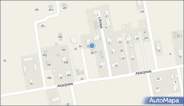 Jakubowice Konińskie, Akacjowa, 36, mapa Jakubowice Konińskie