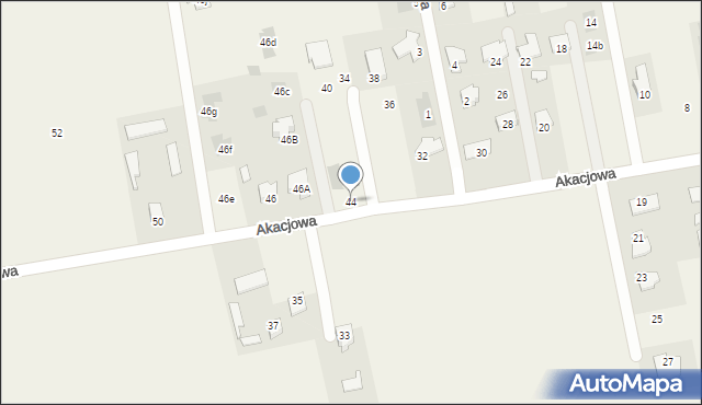 Jakubowice Konińskie, Akacjowa, 44, mapa Jakubowice Konińskie