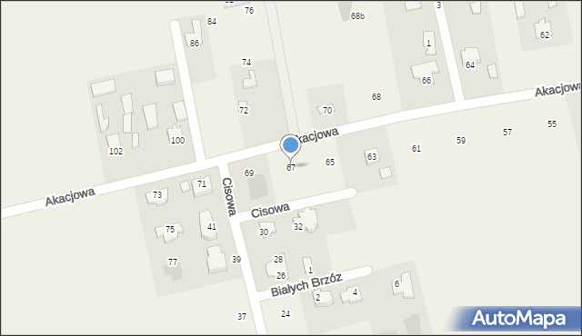 Jakubowice Konińskie, Akacjowa, 67, mapa Jakubowice Konińskie