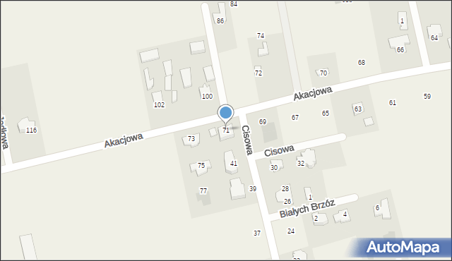 Jakubowice Konińskie, Akacjowa, 71, mapa Jakubowice Konińskie
