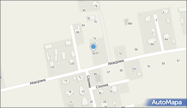 Jakubowice Konińskie, Akacjowa, 72, mapa Jakubowice Konińskie