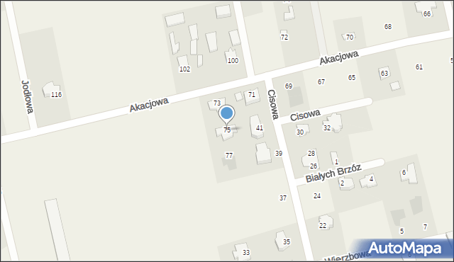 Jakubowice Konińskie, Akacjowa, 75, mapa Jakubowice Konińskie