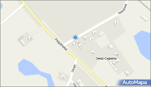 Janowo, Akacjowa, 1, mapa Janowo